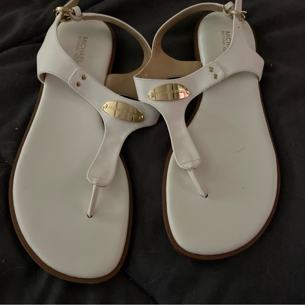 Michael Kors Gold and Cream Sandals